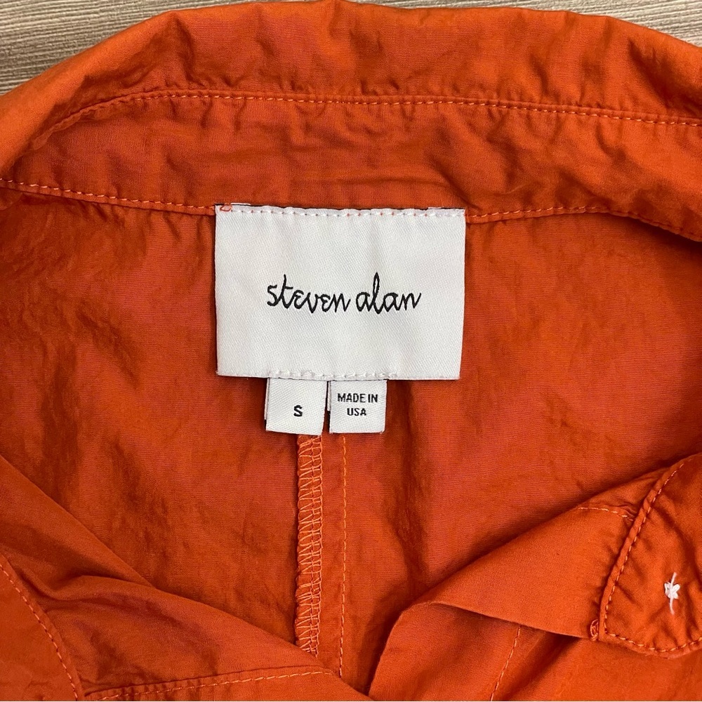 Steven Alan Dark Orange Button Up Oversized Shirt Dress - Picture 5 of 9